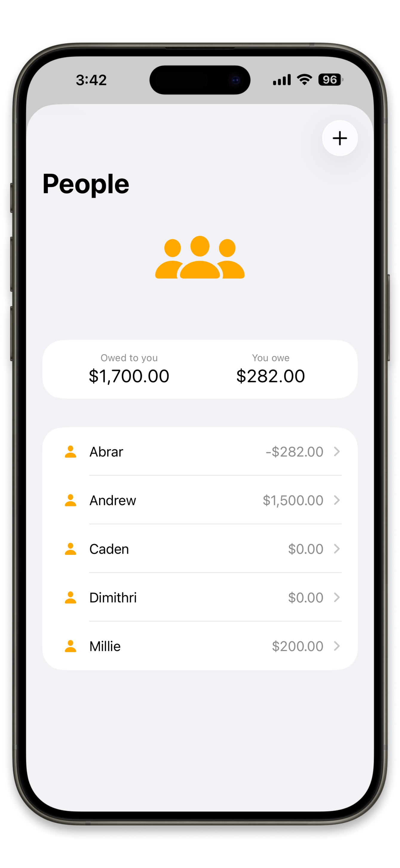 Simple Wallet People and IOUs tracking